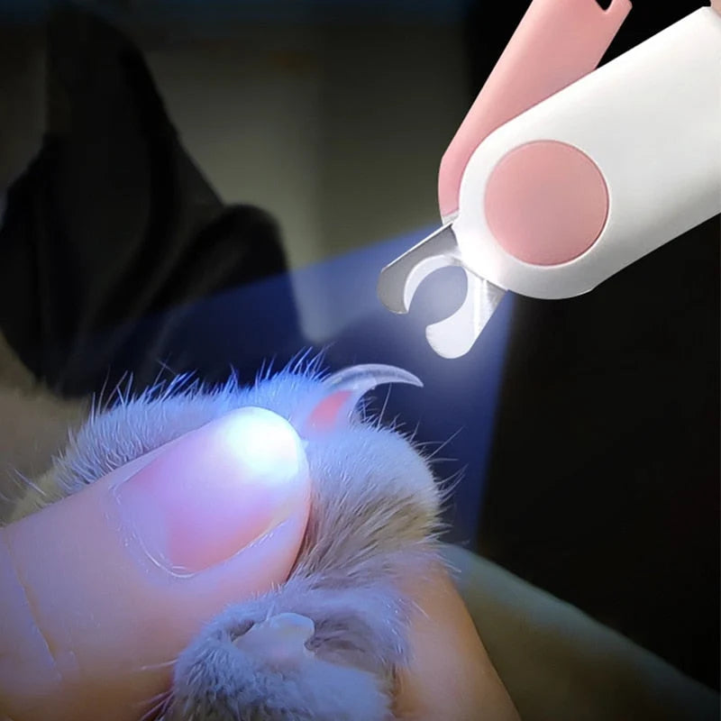 Pet Nail Clippers LED Light Stainless Steel Blade
