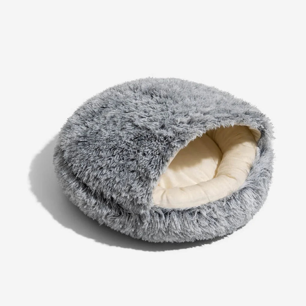 Pet Nest Bed Convertible Plush Anti-Slip Base