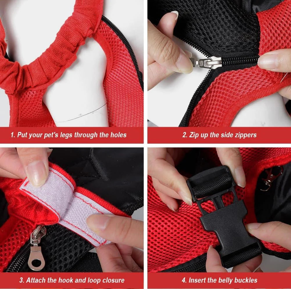 Pet Sling Carrier Ventilated Mesh Adjustable Padded Straps