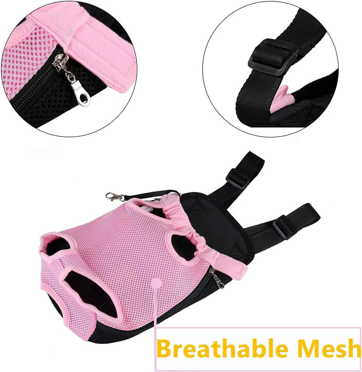 Pet Sling Carrier Ventilated Mesh Adjustable Padded Straps