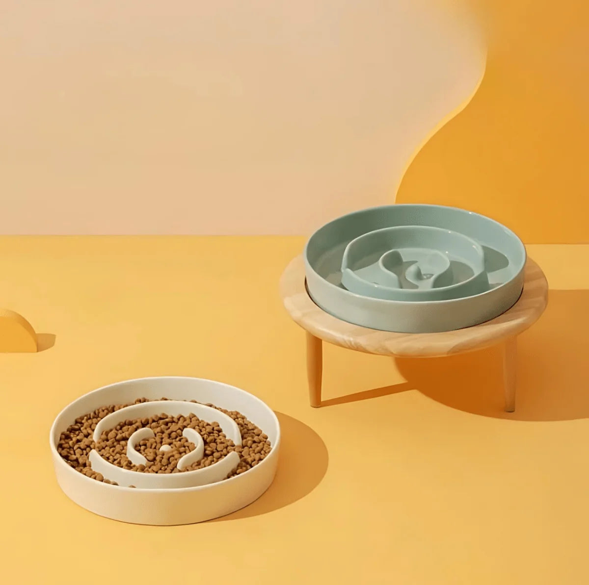 Pet Slow Feeder Bowl Ceramic Maze Dishwasher-Safe