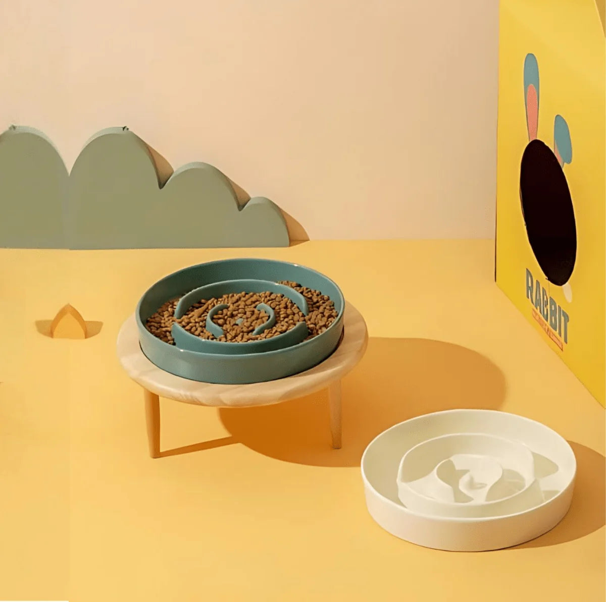 Pet Slow Feeder Bowl Ceramic Maze Dishwasher-Safe