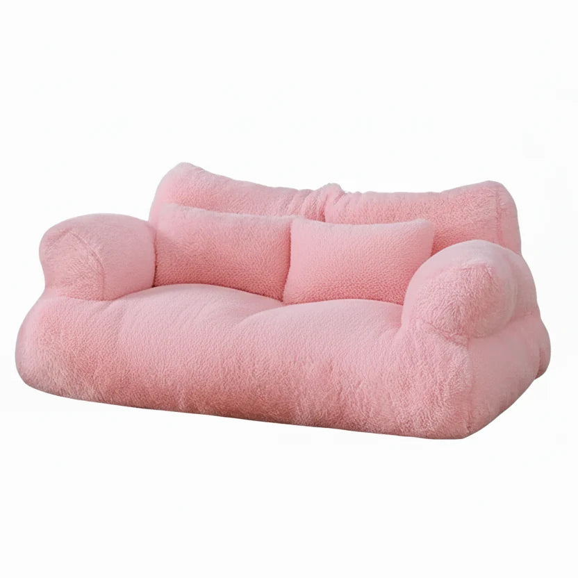 Pet Sofa Faux Fur Raised Edge Removable Washable Cover