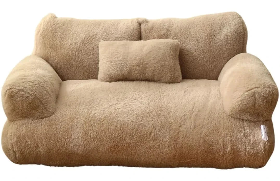 Pet Sofa Faux Fur Raised Edge Removable Washable Cover