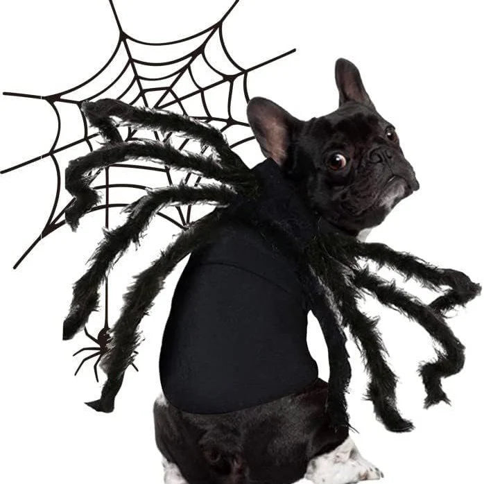 Pet Spider Costume Eight Plush Legs Adjustable Velcro Fit