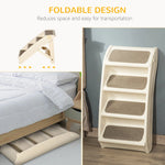 Pet Stairs 4-Step Foldable Carpeted Treads & Non-Slip Feet