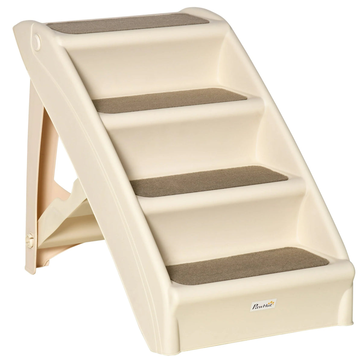 Pet Stairs Foldable 4-Step Carpeted Side Rails