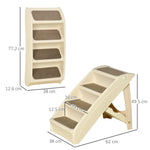 Pet Stairs Foldable 4-Step Carpeted Side Rails