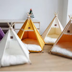 Pet Teepee Canvas Portable Washable Linen Cushion