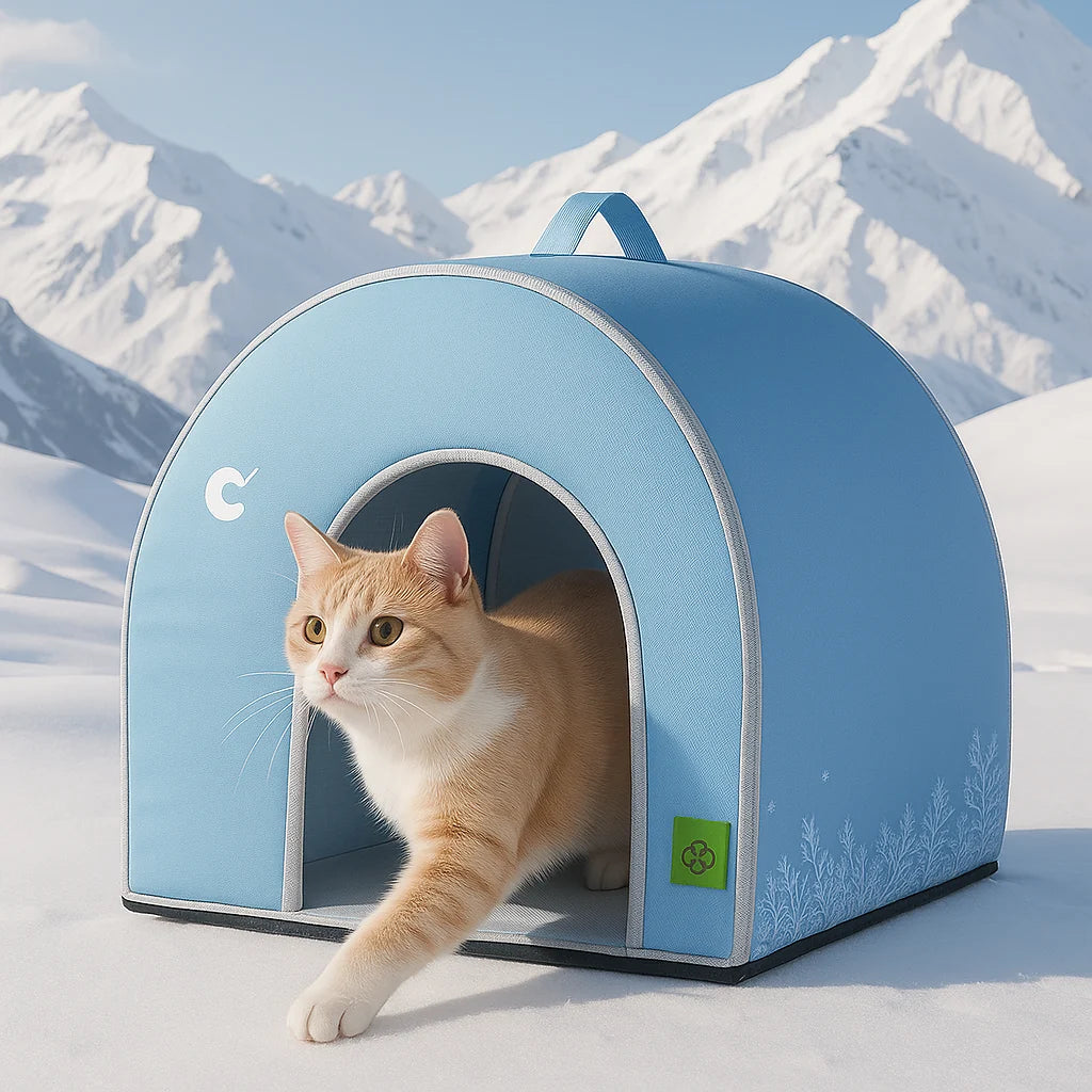 Pet Tent Bed Foldable Thermal Insulated Includes Ice Packs