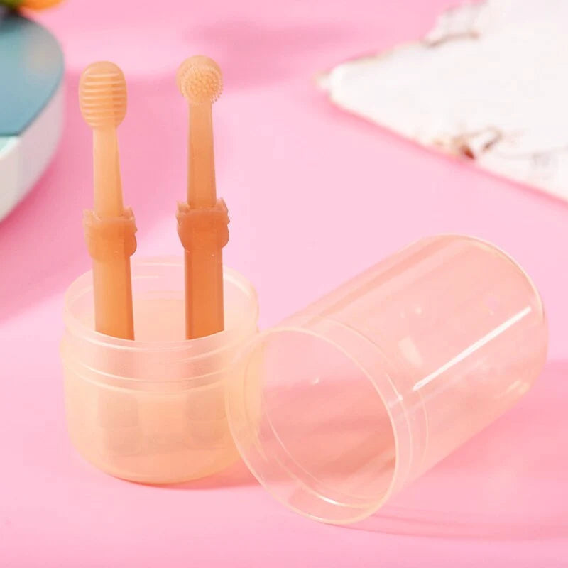 Pet Toothbrush Kit Silicone Brush Tongue Scraper & Storage Case
