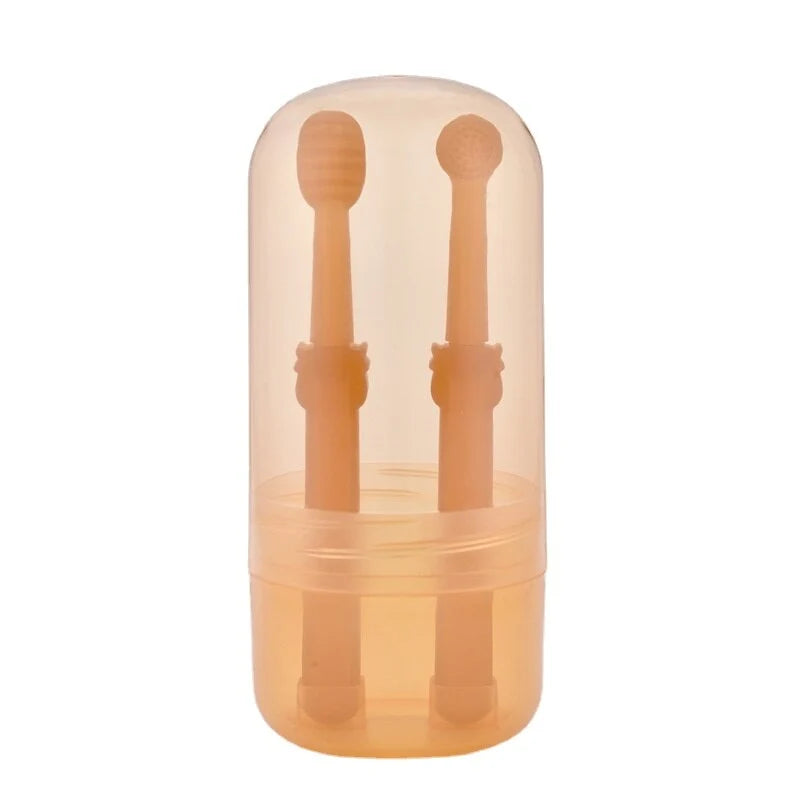 Pet Toothbrush Kit Silicone Brush Tongue Scraper & Storage Case