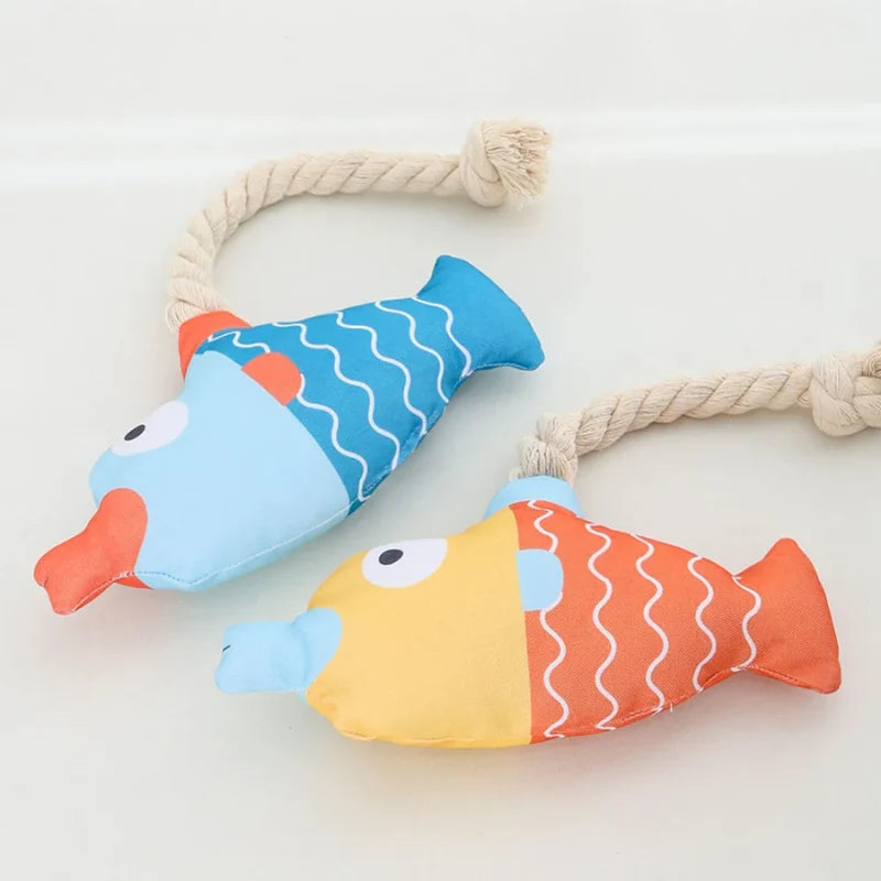 Pet Tug Toy Plush Squeaker Cotton Rope