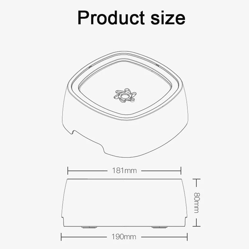 Pet Water Bowl No-Spill Floating Plate Slow-Flow Design