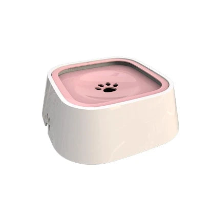 Pet Water Bowl No-Spill Floating Plate Slow-Flow Design