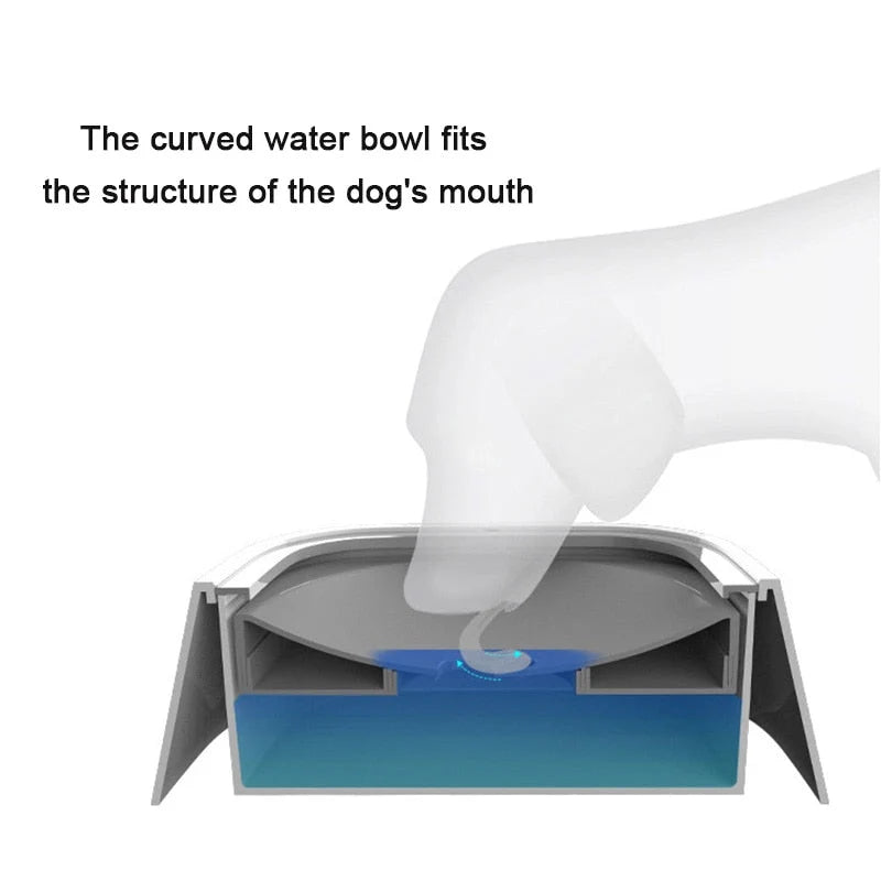 Pet Water Bowl No-Spill Floating Plate Slow-Flow Design