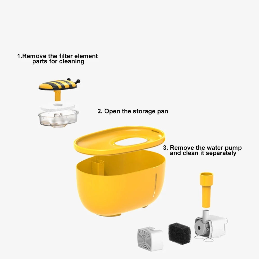Pet Water Fountain Automatic Flow Built-In Filtration