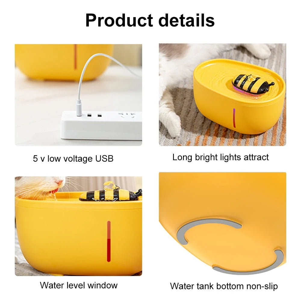 Pet Water Fountain Automatic Flow Built-In Filtration