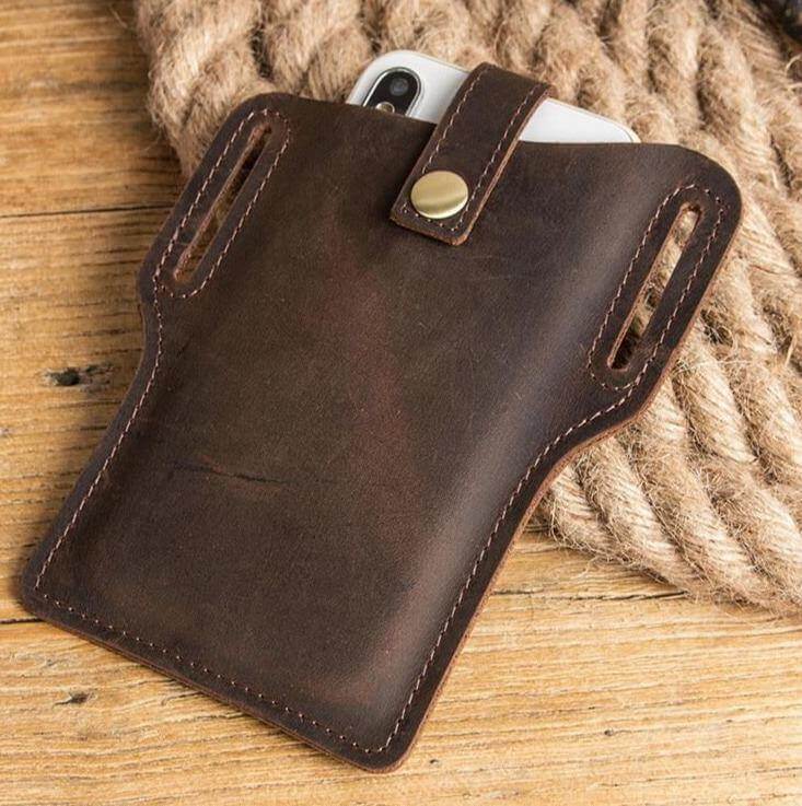 Phone Belt Case Genuine Leather Waist Carry