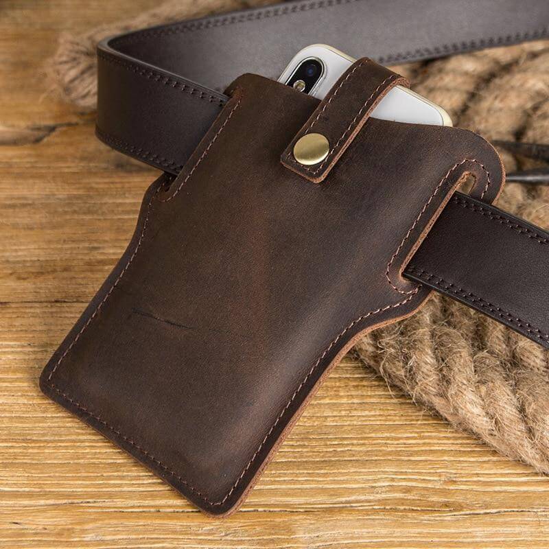 Phone Belt Case Genuine Leather Waist Carry