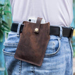 Phone Belt Case Genuine Leather Waist Carry