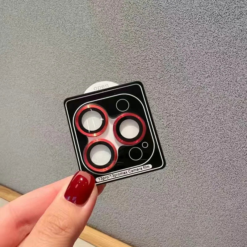 Phone Camera Lens Protector Tempered Glass Metal Frame