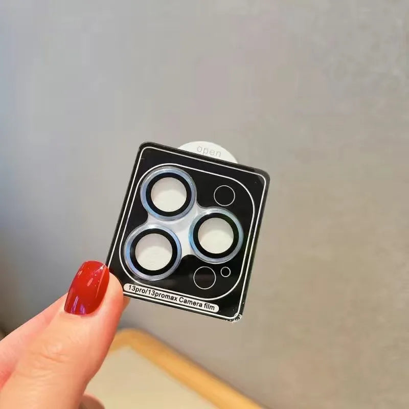 Phone Camera Lens Protector Tempered Glass Metal Frame