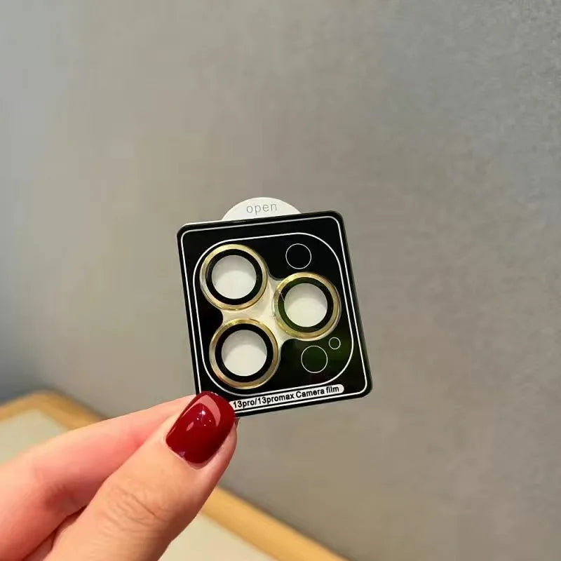 Phone Camera Lens Protector Tempered Glass Metal Frame