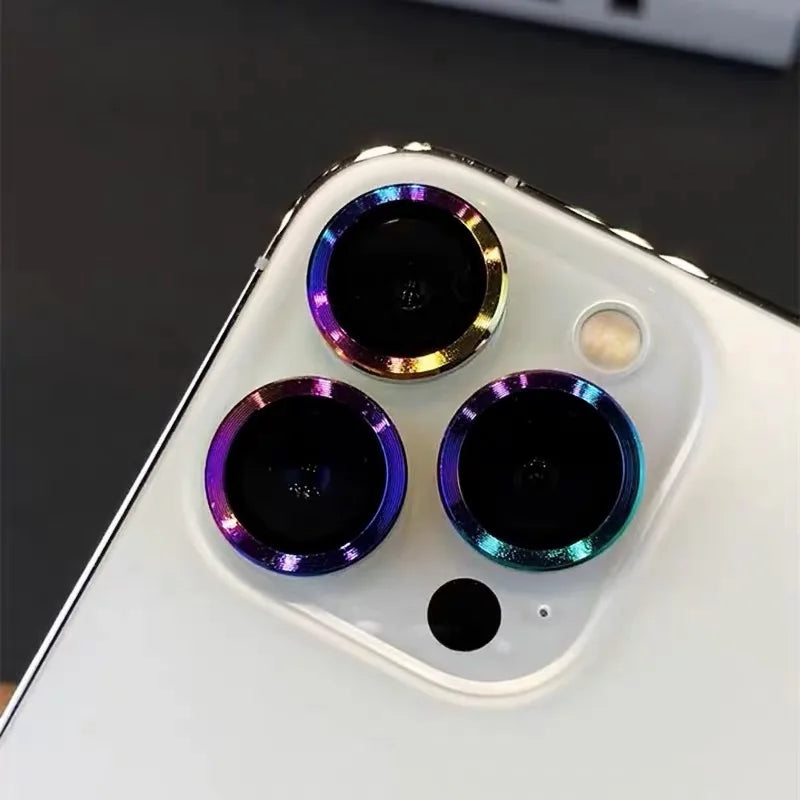 Phone Camera Lens Protector Tempered Glass Metal Frame