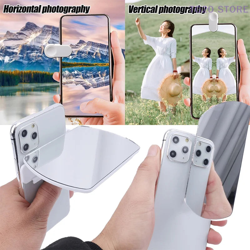 Phone Camera Mirror Clip Adjustable Portable Reflector