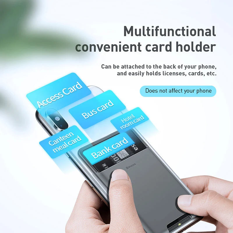 Phone Card Holder Silicone Adhesive Bottom-Access Slot