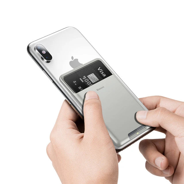 Phone Card Holder Silicone Adhesive Bottom-Access Slot