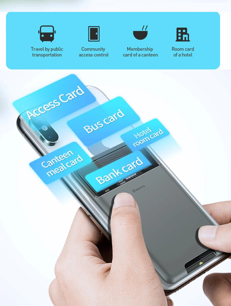 Phone Card Holder Silicone Adhesive Bottom-Access Slot