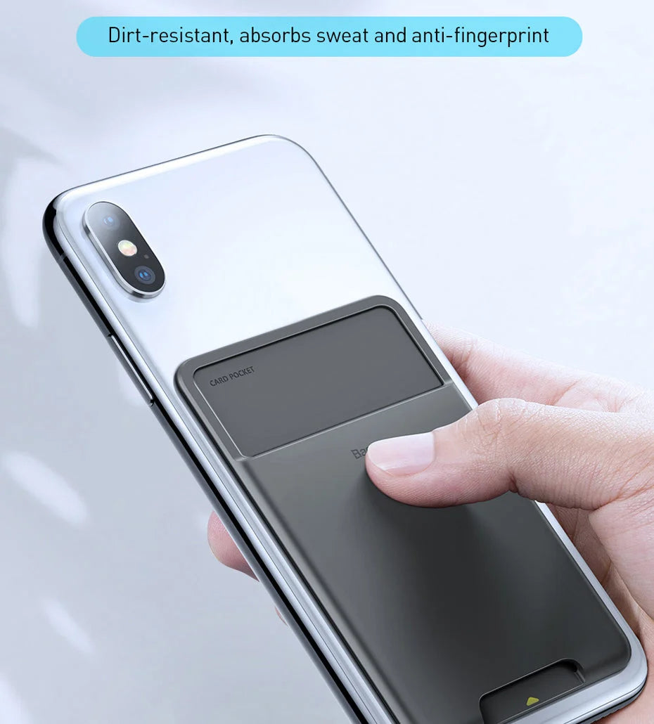 Phone Card Holder Silicone Adhesive Bottom-Access Slot