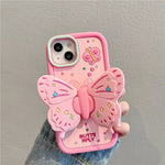 Phone Case 3D Butterfly Shockproof Built-In Kickstand