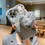 Phone Case 3D Rabbit Fur Cozy Grip Scratch-Resistant Protection