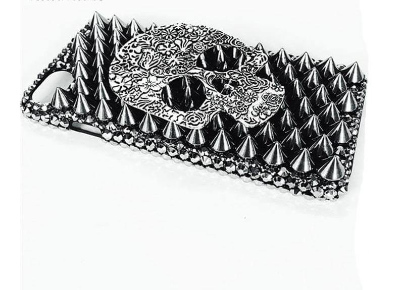 Phone Case 3D Skull Rhinestone Heavy-Duty Protection