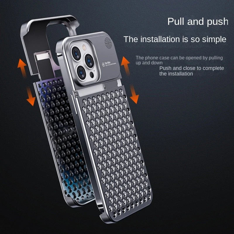 Phone Case Aluminum Alloy Ventilated Drop-Resistant