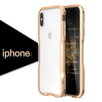 Phone Case Aluminum Frame Clear Back Wireless Charging
