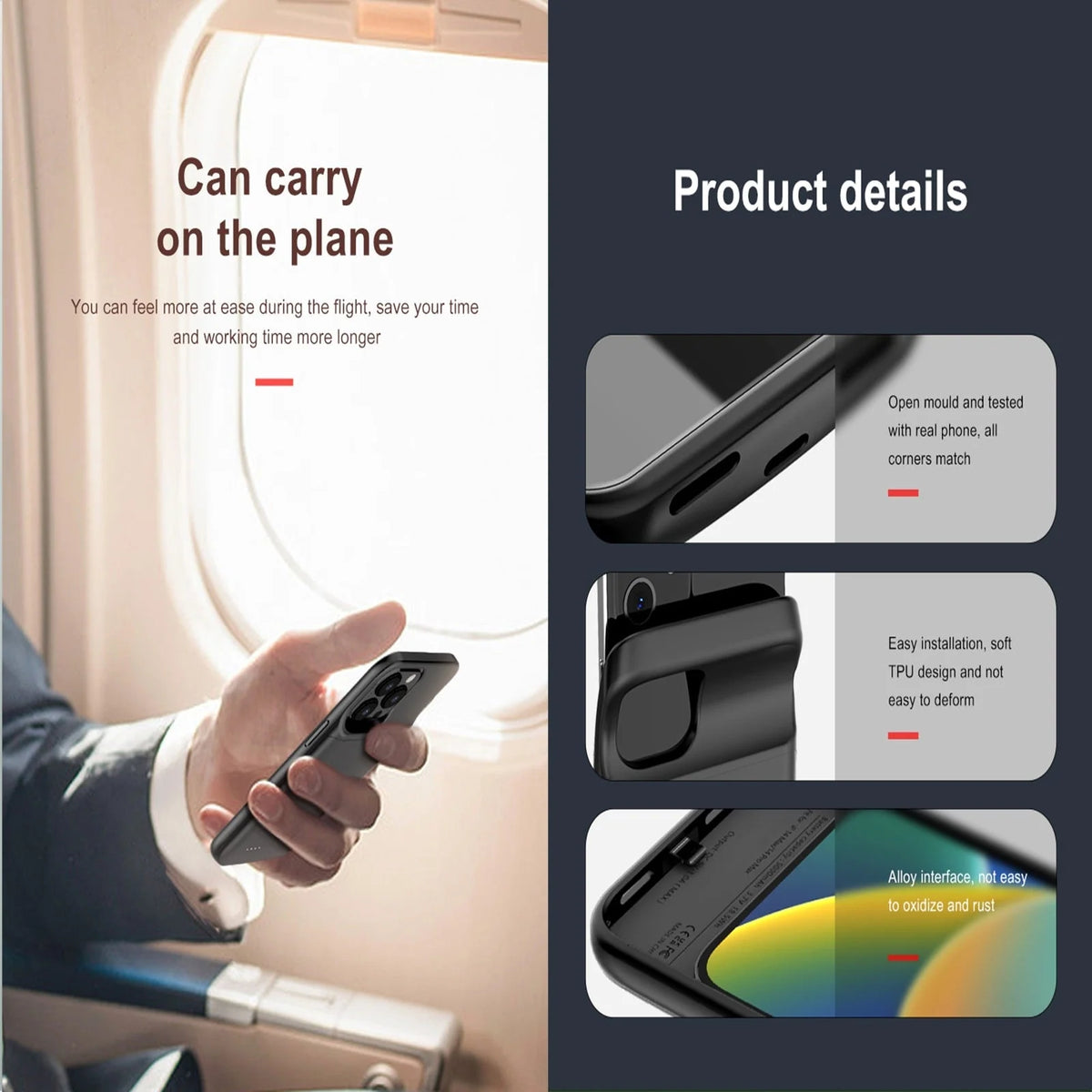 Phone Case Built-In Battery Charger Protective Design