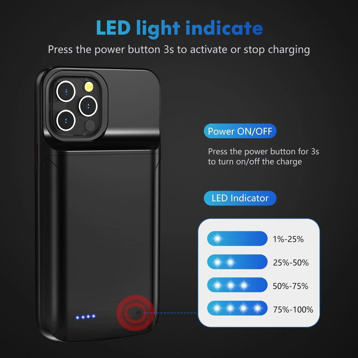 Phone Case Built-In Battery Charger Protective Design