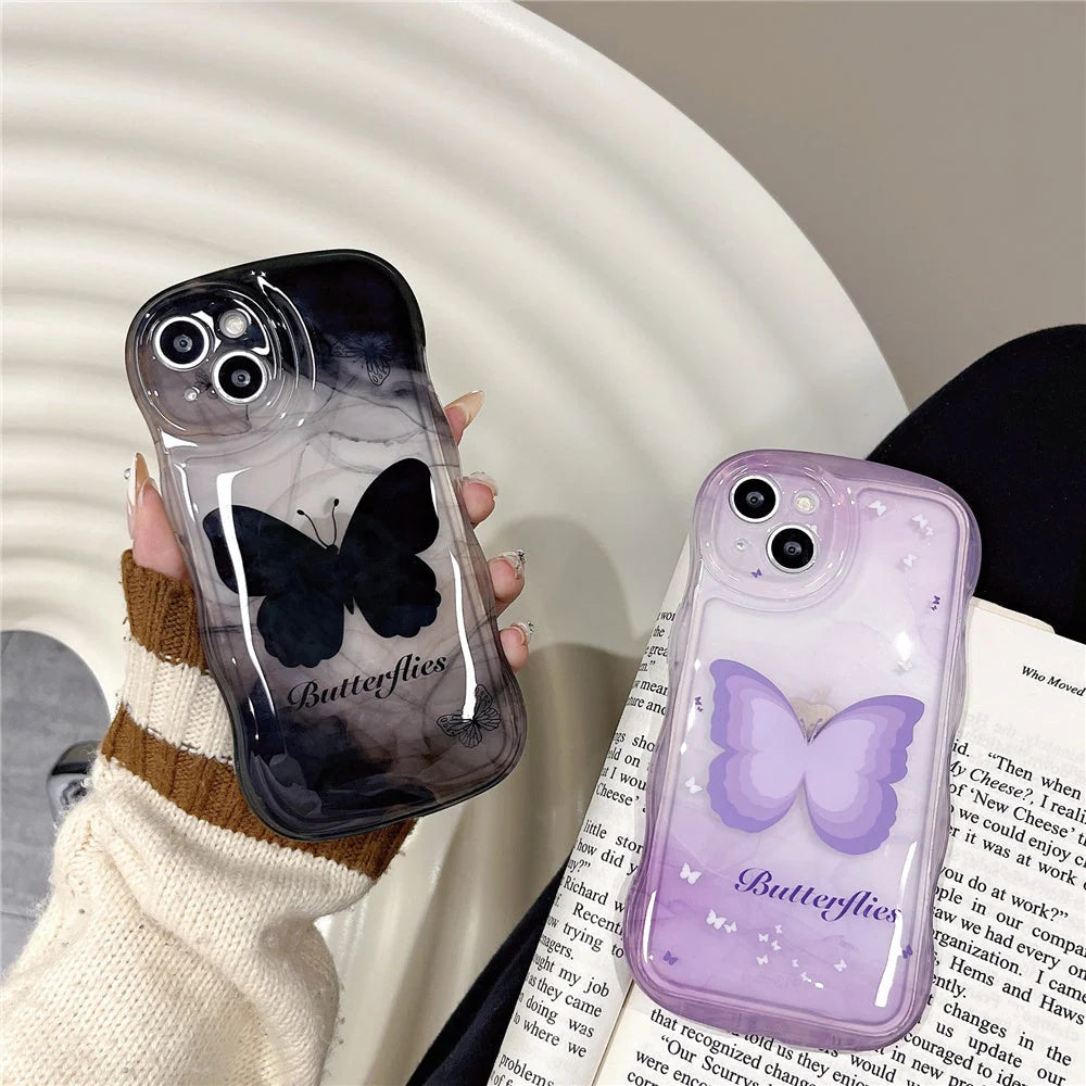 Phone Case Butterfly Design Full-Coverage Shock Protection TPU