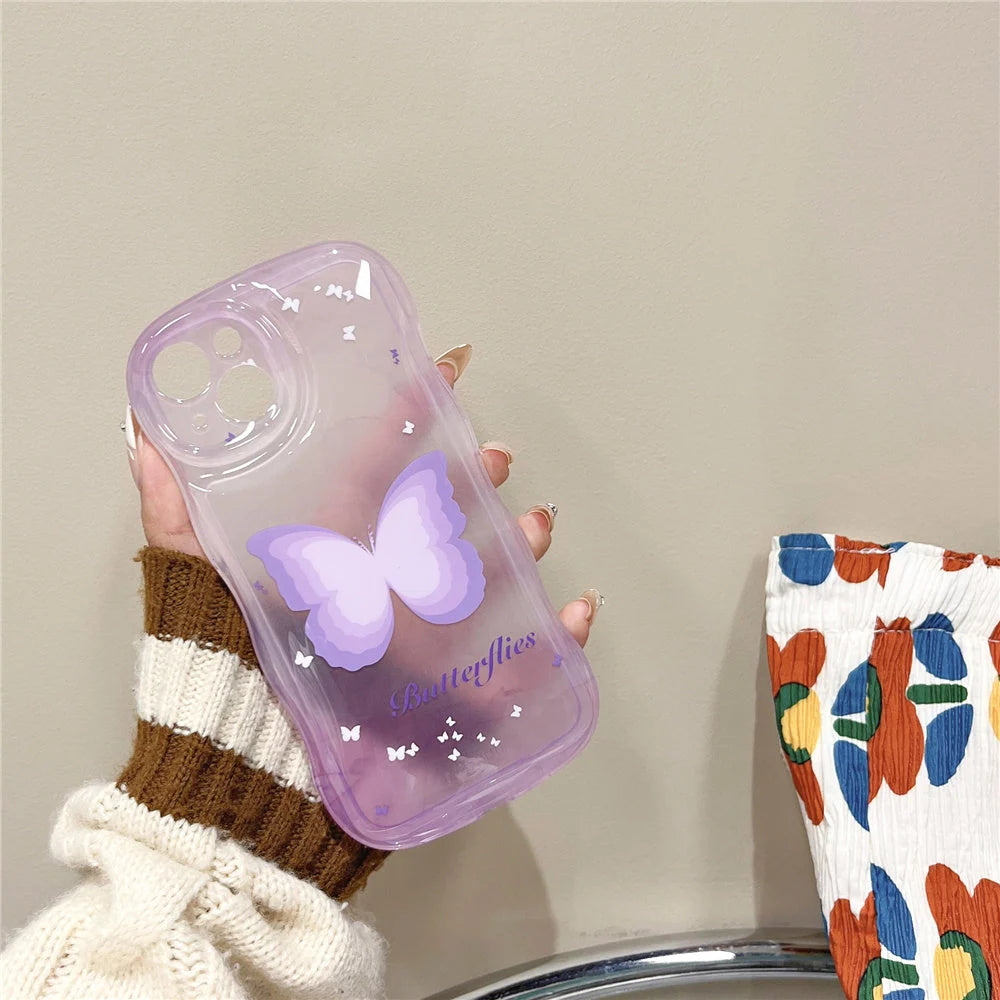 Phone Case Butterfly Design Full-Coverage Shock Protection TPU