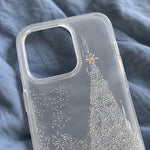 Phone Case Clear Christmas Tree Design & Snow Details