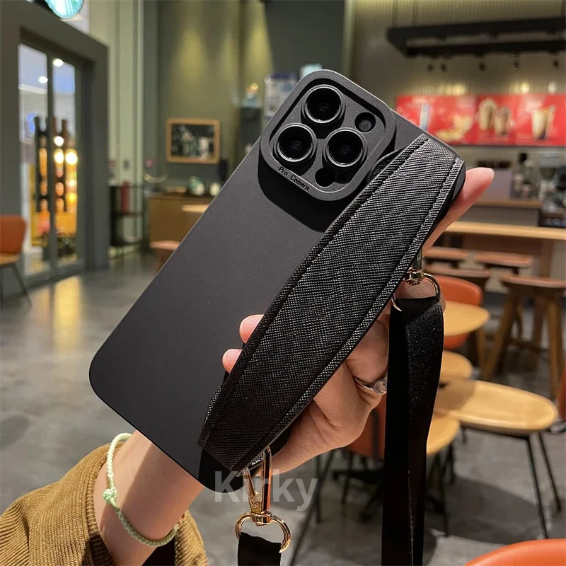 Phone Case Detachable Crossbody & Wrist Strap Water-Resistant Protection