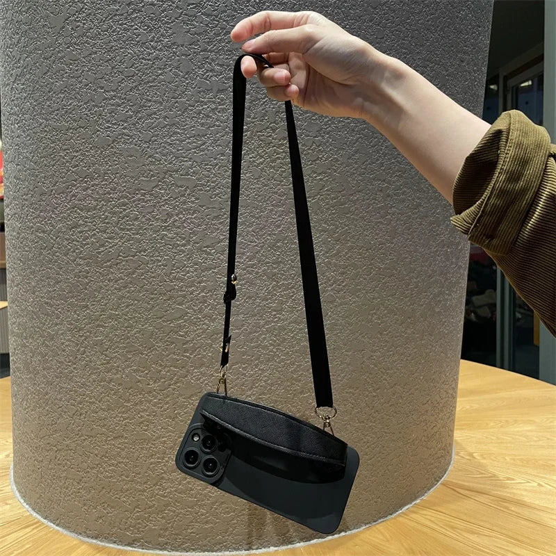 Phone Case Detachable Crossbody & Wrist Strap Water-Resistant Protection