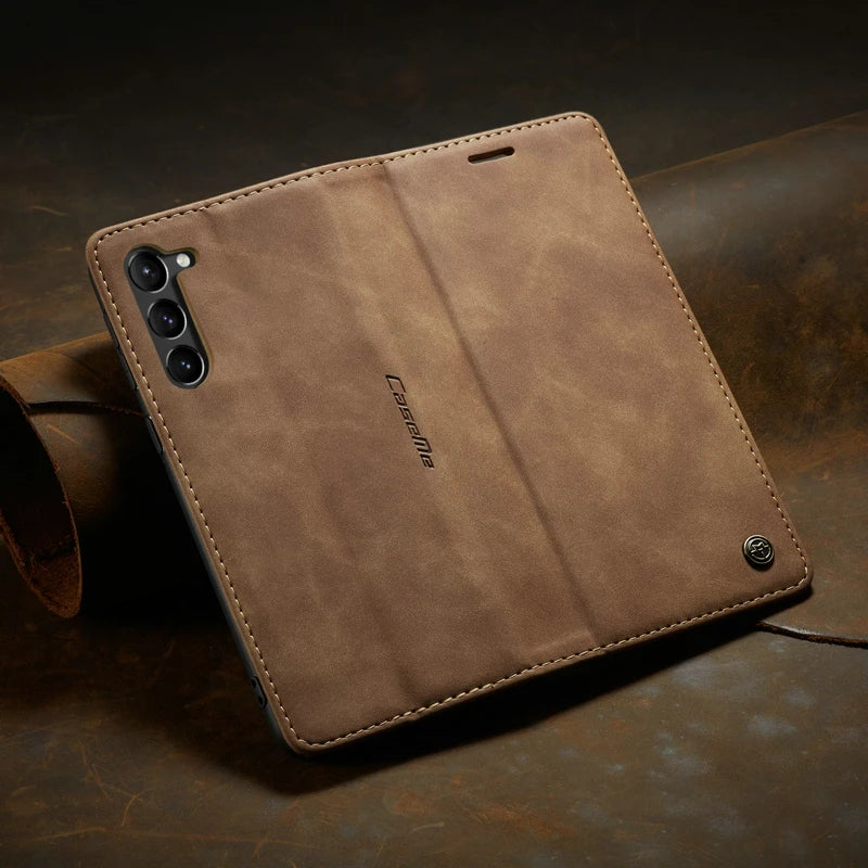 Phone Case Faux Leather Card Holder Foldable Stand
