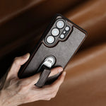 Phone Case Genuine Leather Adjustable Stand Magnetic Wireless Charging