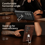 Phone Case Genuine Leather Adjustable Stand Magnetic Wireless Charging