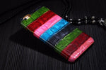 Phone Case Genuine Leather Crocodile Pattern Slim Hard Shell